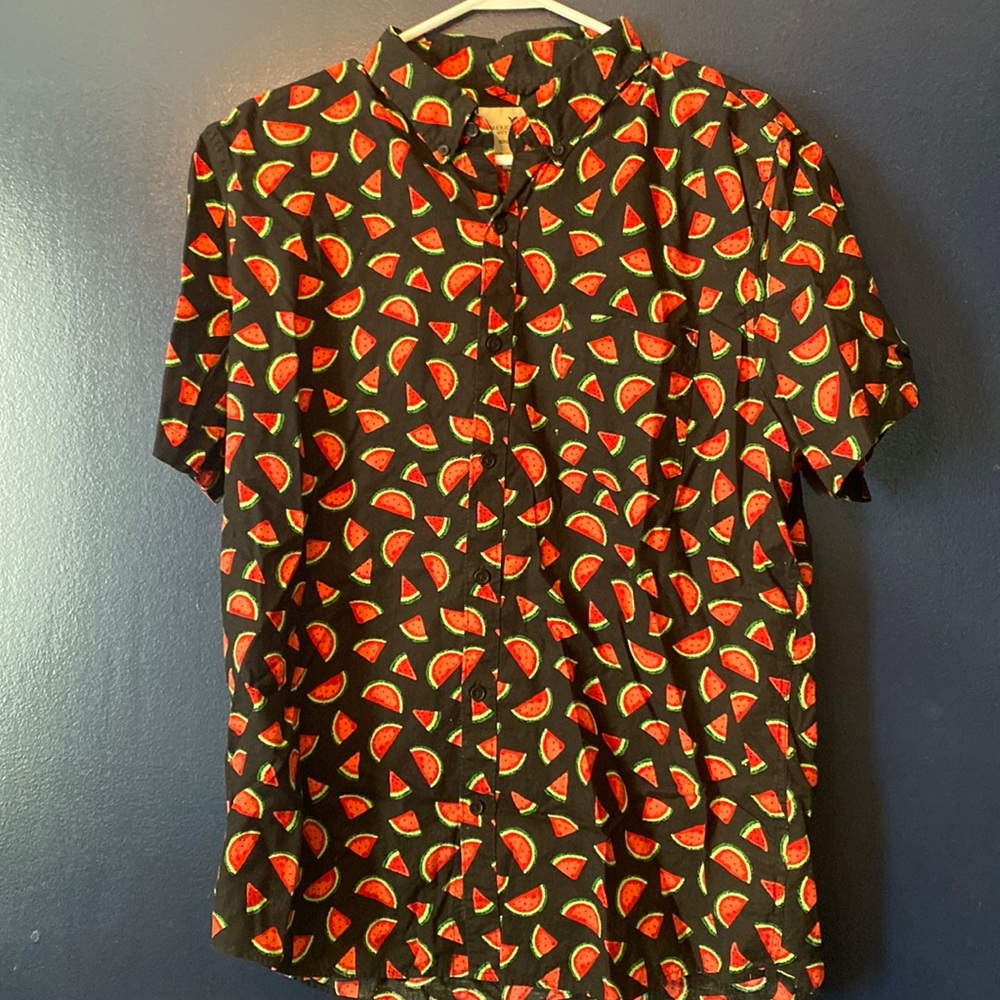 American Eagle Watermelon button down size large